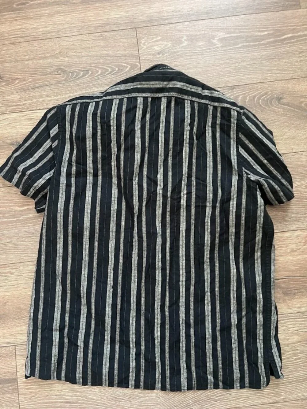 Banana Republic Linen Blend Striped Short Sleeve Shirt Size Large